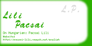 lili pacsai business card